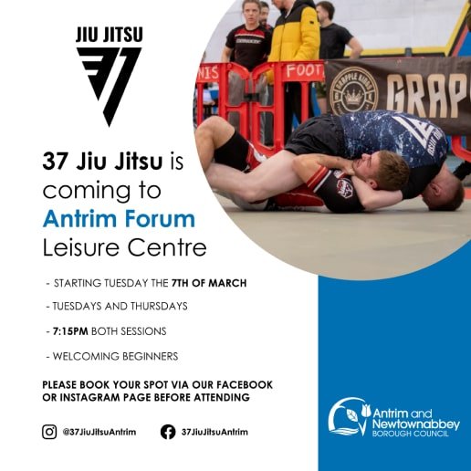 37 Jiu-Jitsu social media ad promoting a new gym location.